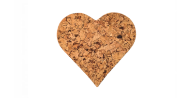 Tapis décoratif moyen en liège en forme de coeur - 4 pièces
