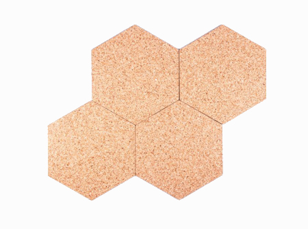 Tableau autocollant du liège Hexagon Natural
